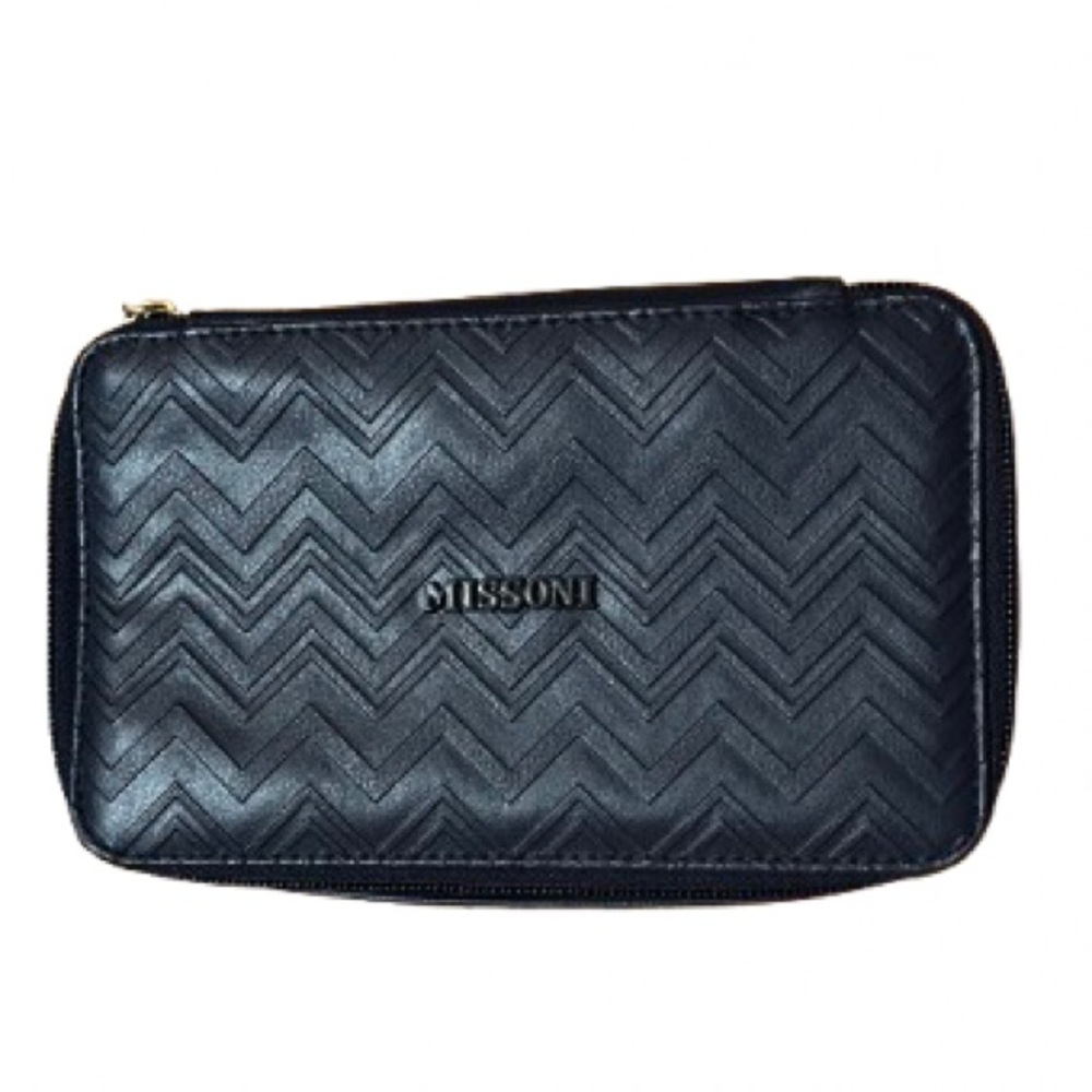 NWOT Missoni Dark Blue Chevron Patterned Travel Bag Toiletries Case